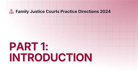 family justice courts practice directions|Part I .